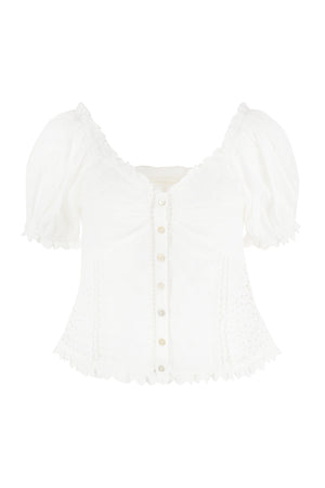 Bryant cotton and lace blouse-0